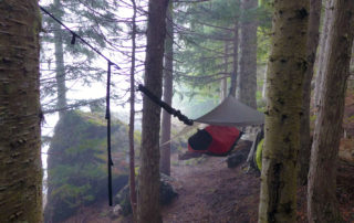 Winter hammock camping