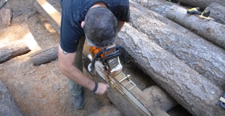 log cabin build using the haddon lumber mill