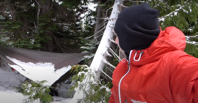 snow camping in the hennessy hammock