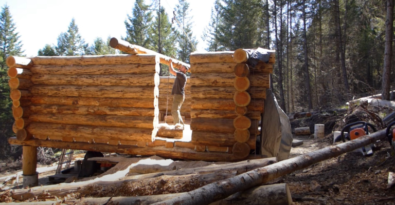 Off Grid Log Cabin Build – Scribe fitting resumes Part 2