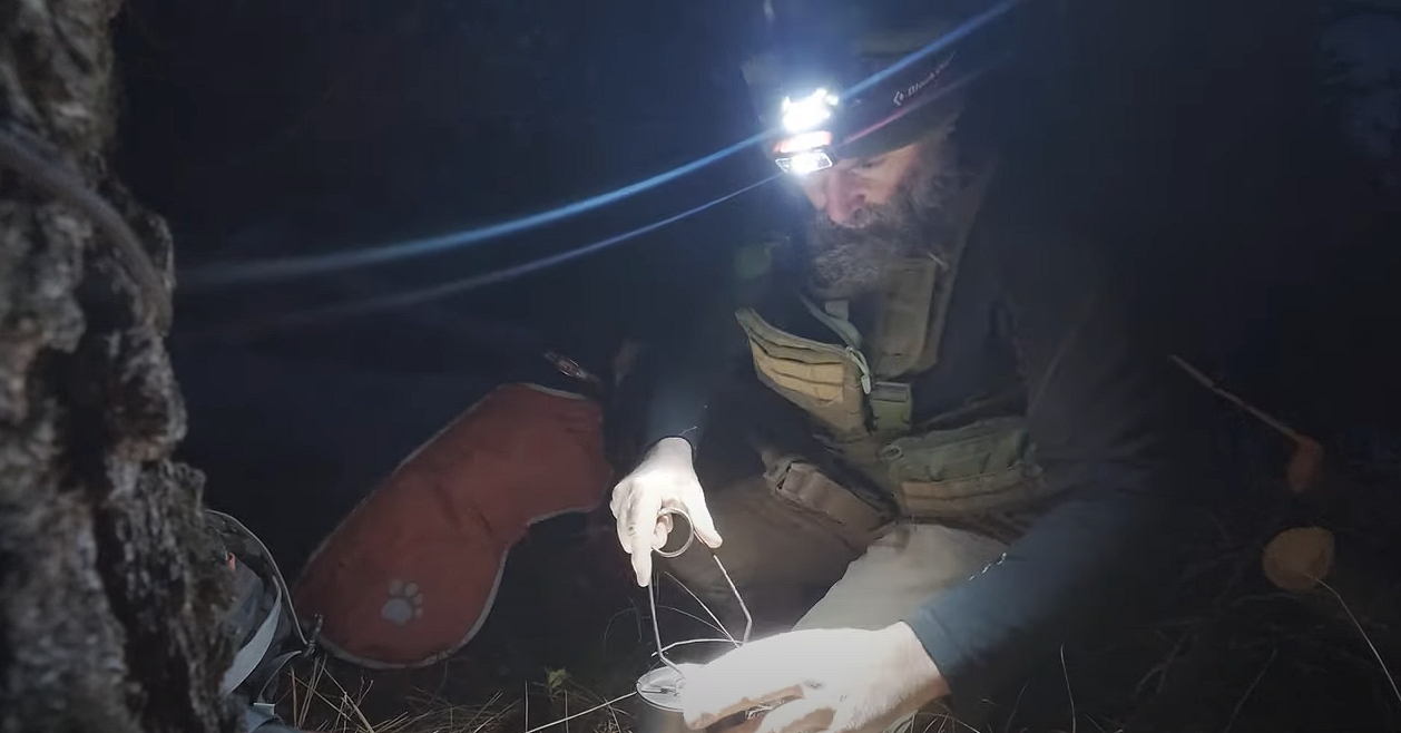 snow camping with doggo